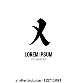 Abstract letter X logo vector design. Curve concept template.