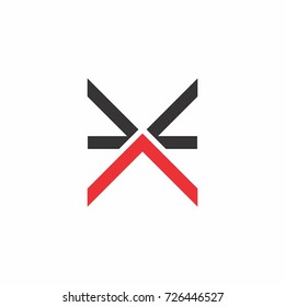 abstract letter x logo vector