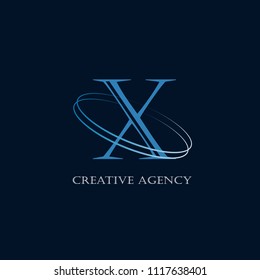 Abstract letter X logotype. Modern logo idea sign. Universal emblem vector icon. Vintage can be used for office, agency, brand, business card, restaurant, boutique, hotel. Vector illustration.