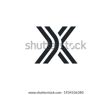 Abstract letter X modern logotype icon design concept. Creative minimalist black lines logo template isolated on white background. Vector illustration.