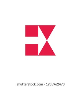 abstract letter x right arrow geometric logo vector