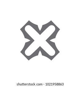 abstract letter x ripped shape logo