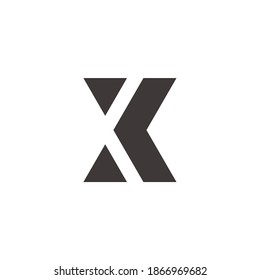 abstract letter xk geometric triangles logo vector