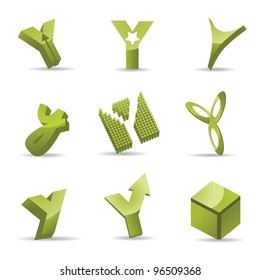 Abstract Letter Y alphabet symbol icon business card set EPS 8 vector, grouped for easy editing. No open shapes or paths.