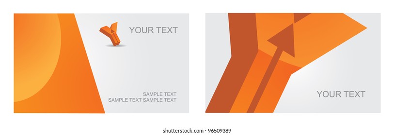 Abstract Letter Y alphabet symbol icon business card set EPS 8 vector, grouped for easy editing. No open shapes or paths.