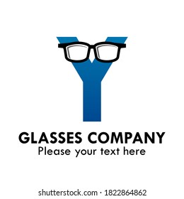 Abstract letter Y with glasses vector logo template. Suitable for business, web, corporate, brand, Outline, market brand and art logotype. 