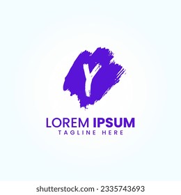Abstract Letter Y Grunge brush logo design vector template 