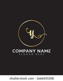 Abstract  Letter Y Initial beauty monogram and elegant logo design, handwriting logo of initial signature, Photography, wedding, fashion, floral and botanical with creative template design
