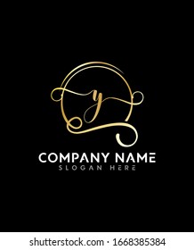 Abstrakter Buchstabe Y Initial Beauty Monogram und elegantes Logo-Design, handschriftliches Logo der ersten Unterschrift, Fotografie, Hochzeit, Mode, Blumen und botanisch mit kreativem Template-Design
