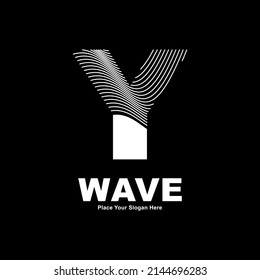 Abstract letter Y line wave vector logo design. Suitable for business, poster, card, wave symbol and initial