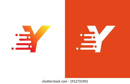 Abstract letter Y logo design template. Universal fast speed, quick energy drop icon.	Letter Y Speed Logo Design Element. 