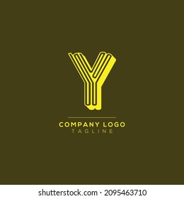 Abstract letter Y logo design. Creative, Premium Minimal emblem design template. Graphic Alphabet Symbol for Corporate.