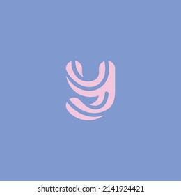 Abstract letter Y logo design template. Creative linear vector monogram symbol. Colorful dynamic icon logotype.