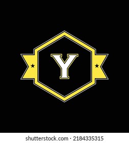 Abstract letter Y logo design template with black background. Colorful creative hexagon sign. Universal vector icon.