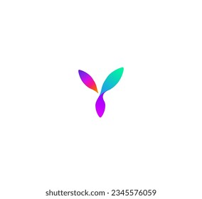 Abstract letter Y logo design. Simple application icon.