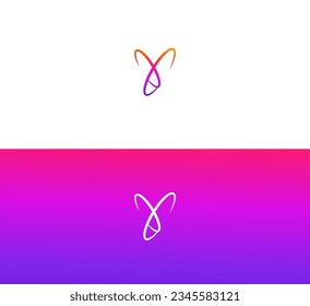 Diseño del logo Y de la letra abstracta. Icono de aplicación simple.
