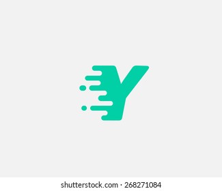 Abstract letter Y logo design template.  Dynamic vector unusual font. Universal fast speed fire moving water quick energy drop icon.