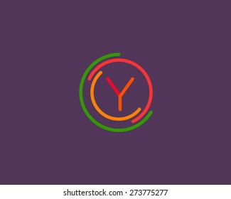 Abstract letter Y logo design template. Colorful creative sign. Universal vector icon.