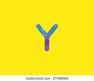 Abstract letter Y logo design template. Colorful creative sign. Universal vector icon.