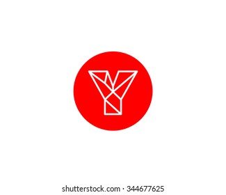 Abstract letter Y logo design template. Structure simple line sign. ?ontact, business, medicine, development, mobile app vector symbol icon. 