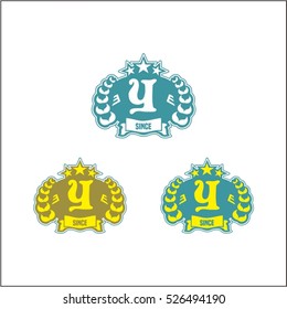 Abstract letter Y logo design template with Ears of Wheat,Rice,Vector Illustration