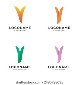 abstract letter y logo icon set