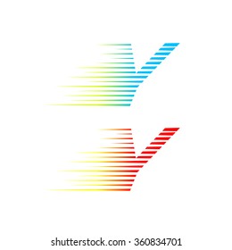 Abstract letter Y logo,fast speed fire moving,quick energy sign for your Corporate identity