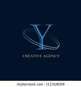 Abstract letter Y logotype. Modern logo idea sign. Universal emblem vector icon. Vintage can be used for office, agency, brand, business card, restaurant, boutique, hotel. Vector illustration.