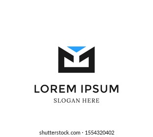 Abstract Letter Y mail Logo. letter M mail logo. Modern template design. Vector illustration