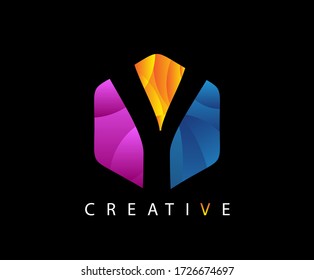 Abstract Letter Y Modern Hexagon Logo Design.