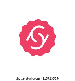 abstract letter y s curves circle logo vector