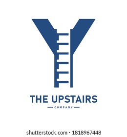 Abstract letter Y with stair vector logo template. Suitable for business, web, corporate, building and art logotype. Also, use for growth and step symbol