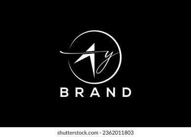 Letra abstracta diseño del logotipo del vector A Y