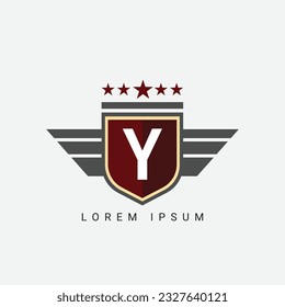 Abstract Letter Y wing and king concept Logo Template Design Vector