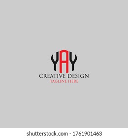 Abstract Letter YAY logo design template.