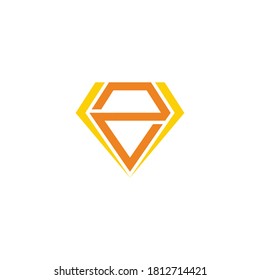 abstract letter z diamond geometric design symbol vector