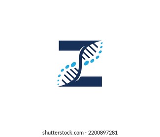 Abstrakter Brief Z Biologie Logo Konzept. Vektorsymbol für Kreativwissenschaften, Laboratorien und Biotechnologie.