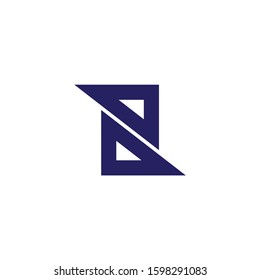 abstract letter z geometric triangle arrow logo vector