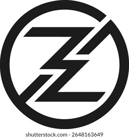 Abstract letter z initial logo design in a modern circular shape