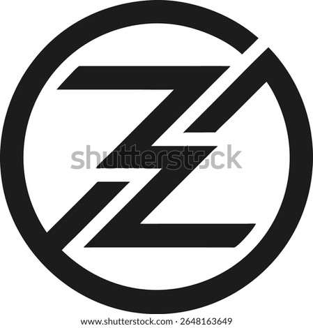 Abstract letter z initial logo design in a modern circular shape