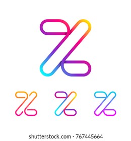 Abstract Letter Z Line Monogram Colorful loops logotype, Circle shape, swirl spiral infinity logo symbol, Technology and digital connection