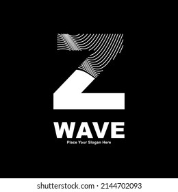 Abstract letter Z line wave vector logo design. Suitable for business, poster, card, wave symbol and initial