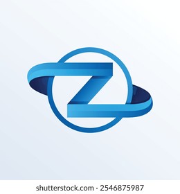 Logotipo Abstractas de la letra Z, logotipo de la esfera 3D