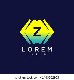 Abstract letter Z logo design template. yellow and black Color hexagon creative sign. Universal vector icon.