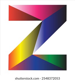 Diseño Abstractas del logotipo de la letra Z con 3d brillante colorido y gradiente para la compañía del negocio