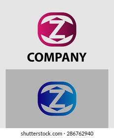 Abstract letter Z logo design template. Colorful creative sign 