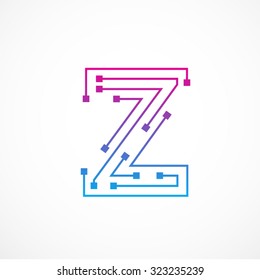 Abstract letter Z logo design template,technology,electronics,digital,dot connection cross vector logo icon logotype