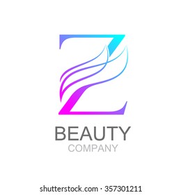 Abstract letter Z logo design template with beauty industry and fashion logo.cosmetics business, natural,spa salons. yoga, medicine companies and clinics