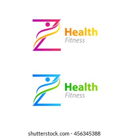 Abstract letter Z logo design template with Health Fitness Logo