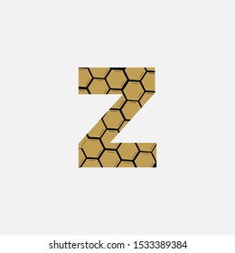 Abstract Letter Z logo icon vector design concept with polygon soft gold color.